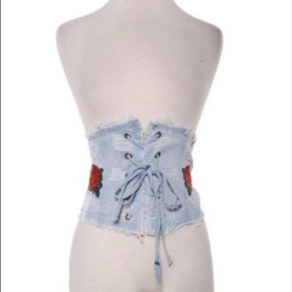 GO TO GIRL STYLE- Denim Rose Waist Belt - Picture 3 of 4
